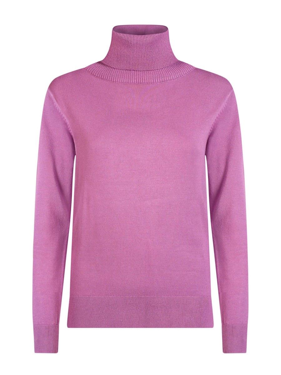 Dolcevita | Ragno Maglia Collo Roule In Filato Winter Basic - Mulberry