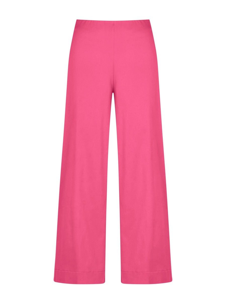 Tailleur Giacca E Pantaloni | Ragno Pantalone Ampio Alla Caviglia In Satin Power - Hot Pink