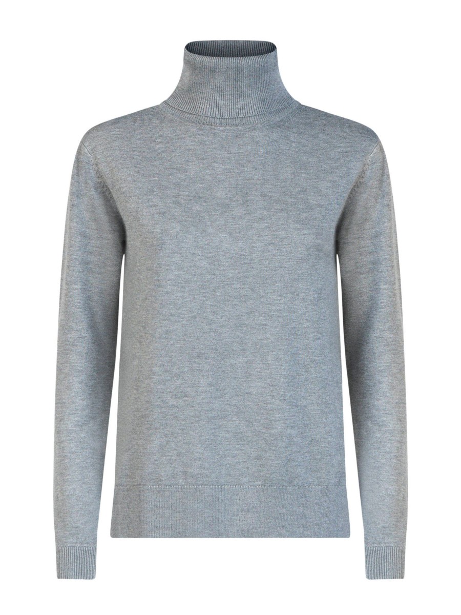 Dolcevita | Ragno Maglia Collo Roule In Filato Winter Basic - Ghiaia Mel.