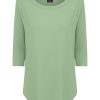 Magliette E T-Shirt | Ragno Maglietta Girocollo In Viscosa Summer - Quiet Green