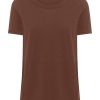 Magliette E T-Shirt | Ragno Maglietta Girocollo In Slub Jersey Di Cotone - Cappuccino