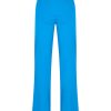 Pantaloni A Gamba Dritta | Ragno Pantalone Dritto Con Tasche In Satin Power - Ibiza Blue