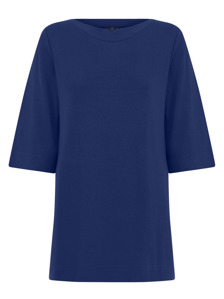 Maglie E Felpe | Ragno Maglia Con Manica 3/4 In Jersey Di Viscosa Crepe - Blueberry