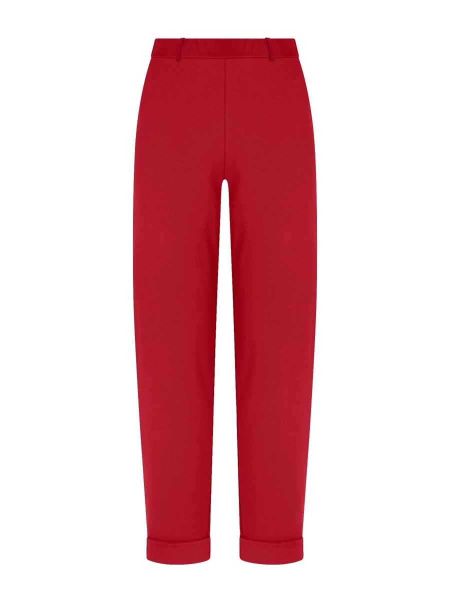 Pantaloni Cropped | Ragno Pantalone A Carota Con Tasche In Compact Light - Salsa