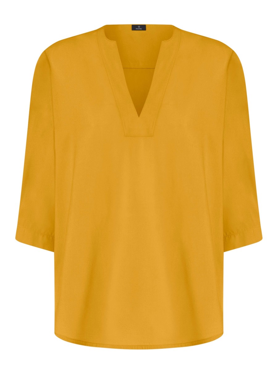 Bluse | Ragno Blusa Con Scollo A V In Ecoseta - Golden Spice