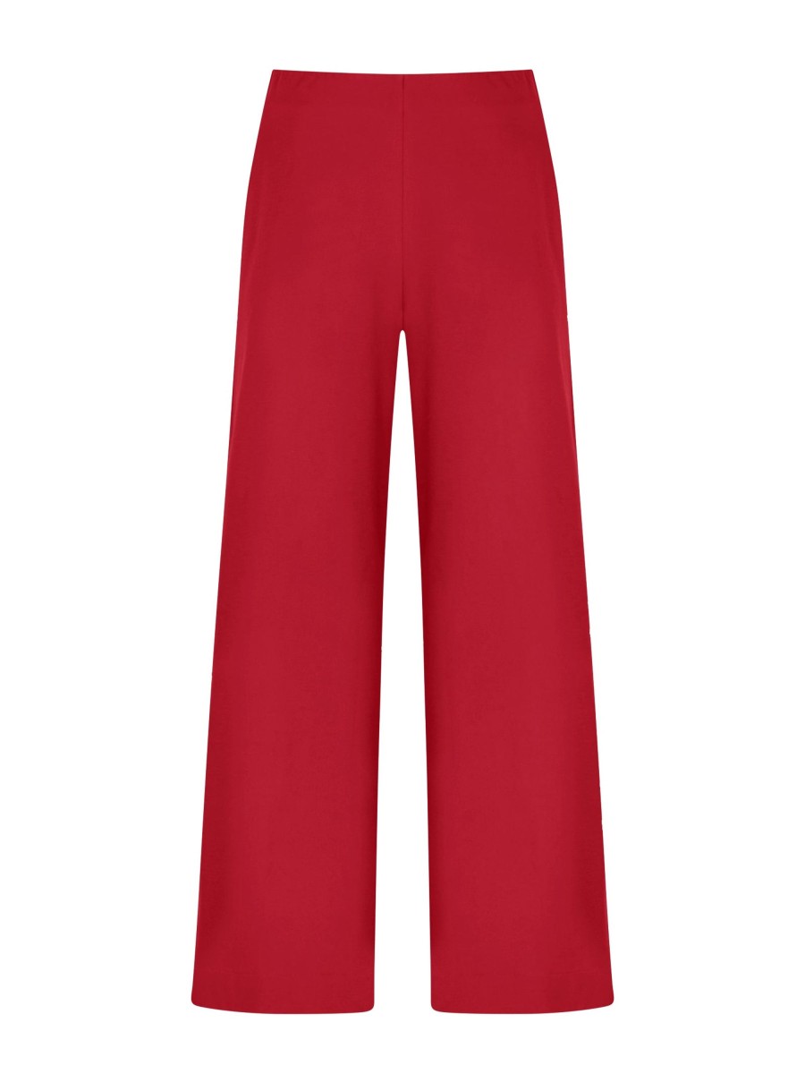 Pantaloni Cropped | Ragno Pantalone Ampio Alla Caviglia In Satin Power - Salsa