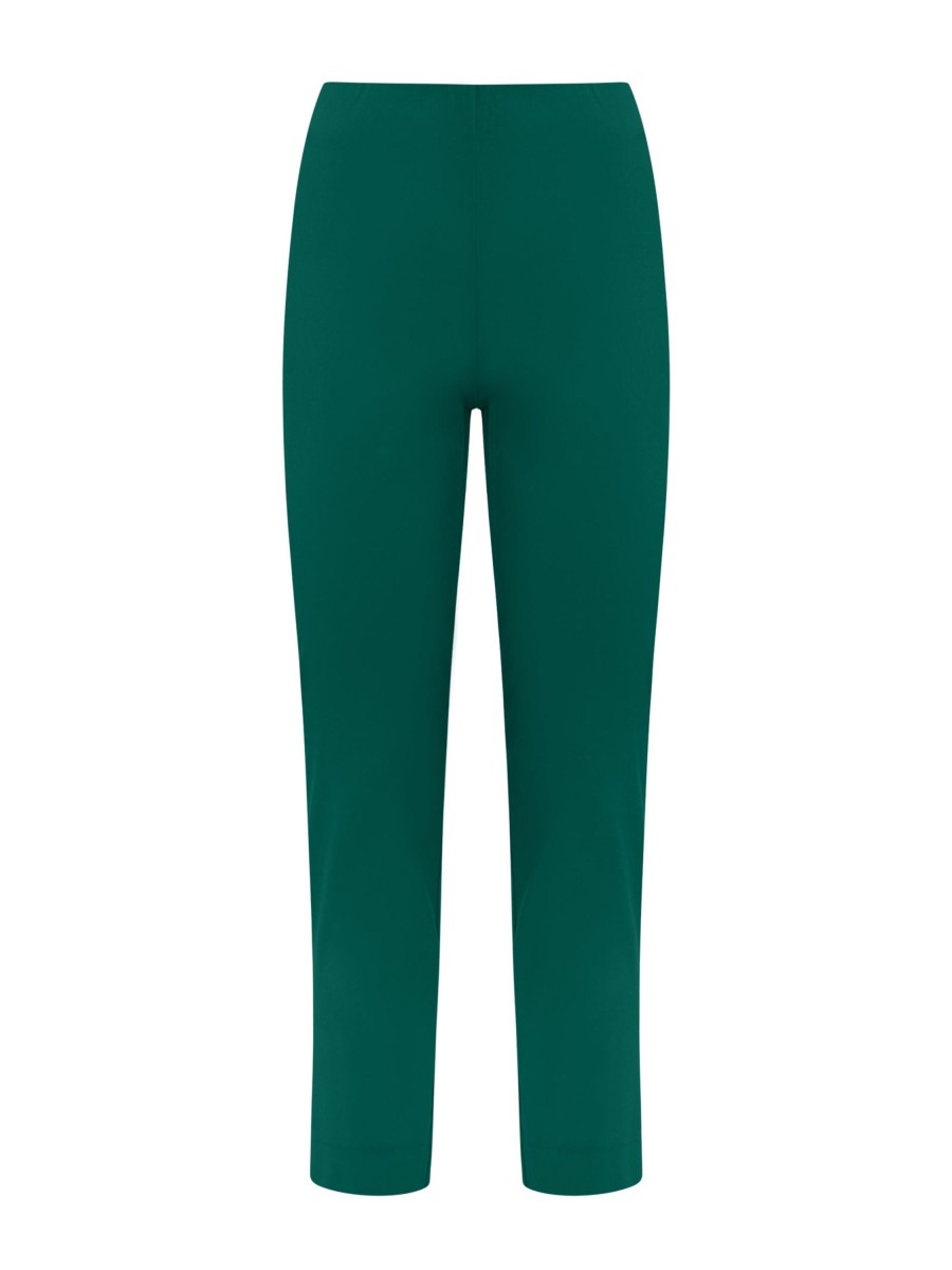 Pantaloni Capri | Ragno Pantalone Capri Con Spacchetti In Super Fresh - Aventurine