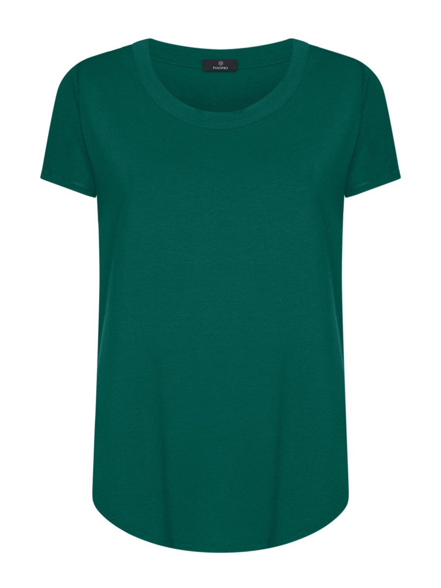 Magliette E T-Shirt | Ragno Maglietta A Manica Corta In Viscosa Summer - Aventurine