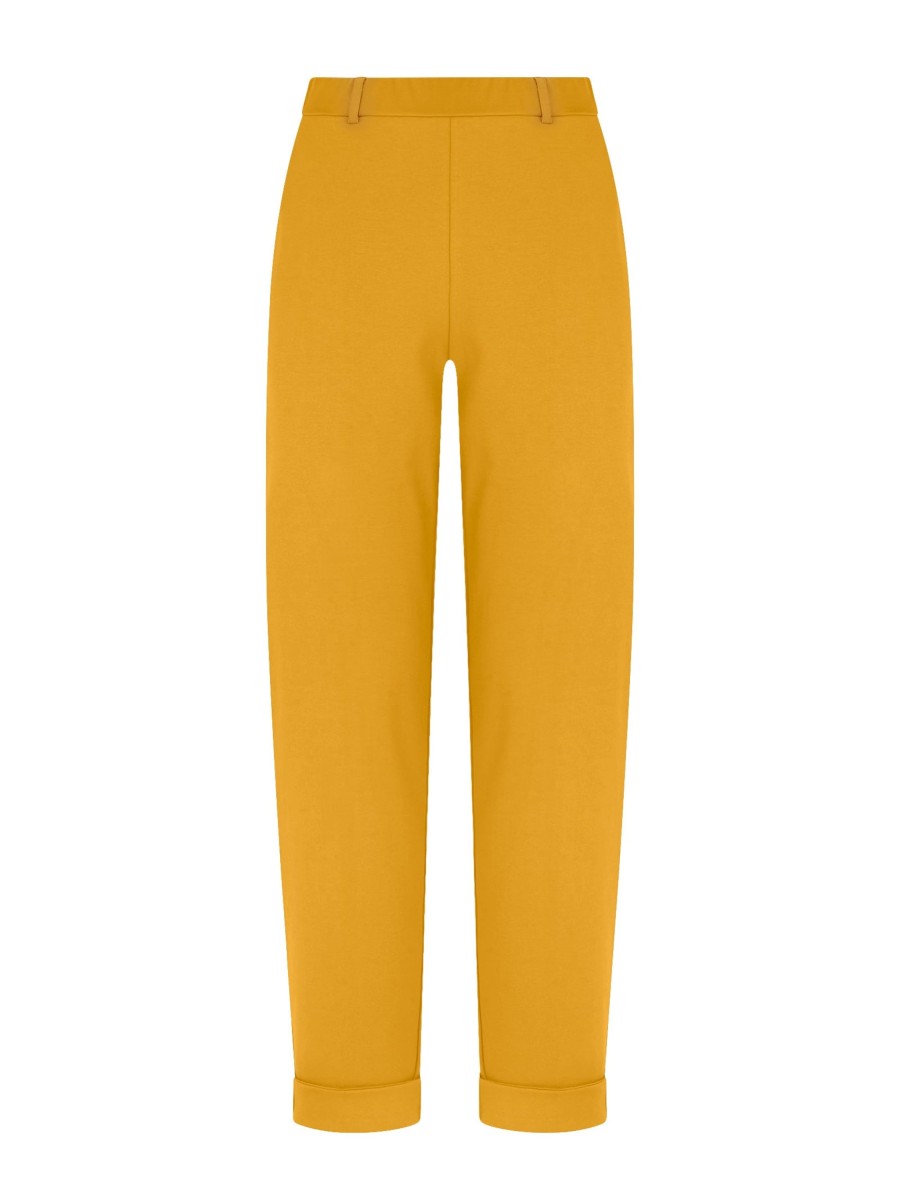 Pantaloni Cropped | Ragno Pantalone A Carota Con Tasche In Compact Light - Golden Spice