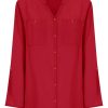 Camicie | Ragno Camicia Con Collo Alla Coreana In Ecoseta - Salsa