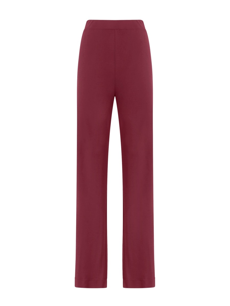 Pantaloni | Ragno Pantalone A Palazzo In Crepe Satin - Tibetan Red