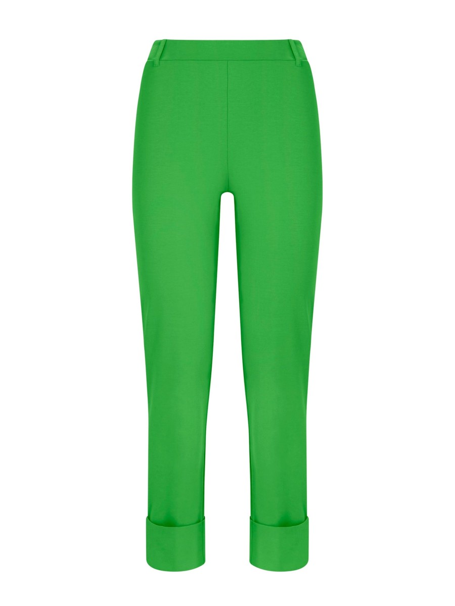 Pantaloni A Gamba Dritta | Ragno Pantalone Slim Dritto In Compact Light - Classic Green