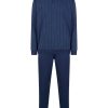 Pigiama Lungo | Ragno Pigiama A Serafino In Jersey Di Cotone - Fant. Cashmere Insignia Blue