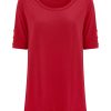 Magliette E T-Shirt | Ragno T-Shirt Girocollo Con Bottoni In Viscosa Summer - Salsa