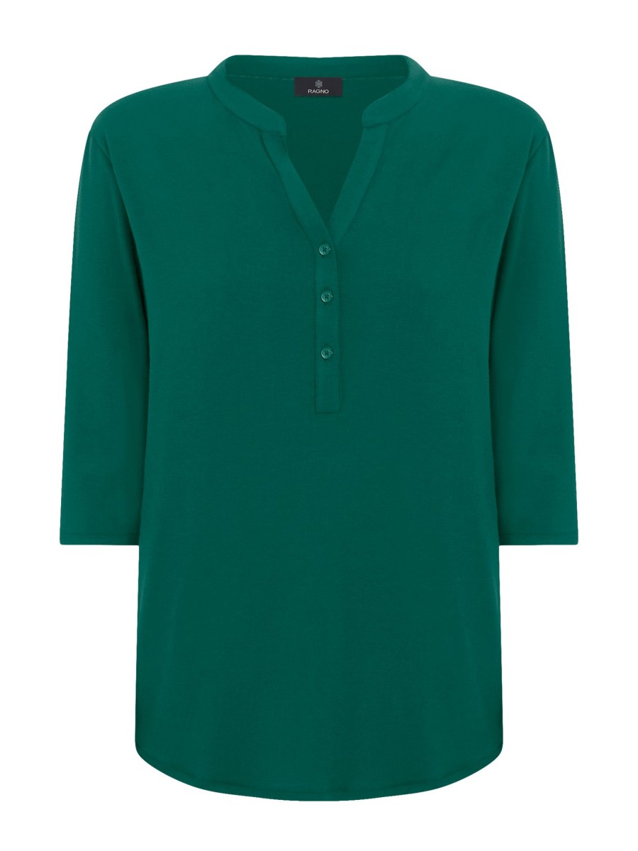 Magliette E T-Shirt | Ragno Maglietta A Manica 3/4 In Viscosa Summer - Aventurine