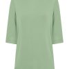 Magliette E T-Shirt | Ragno T-Shirt Con Manica 3/4 In Misto Viscosa - Quiet Green