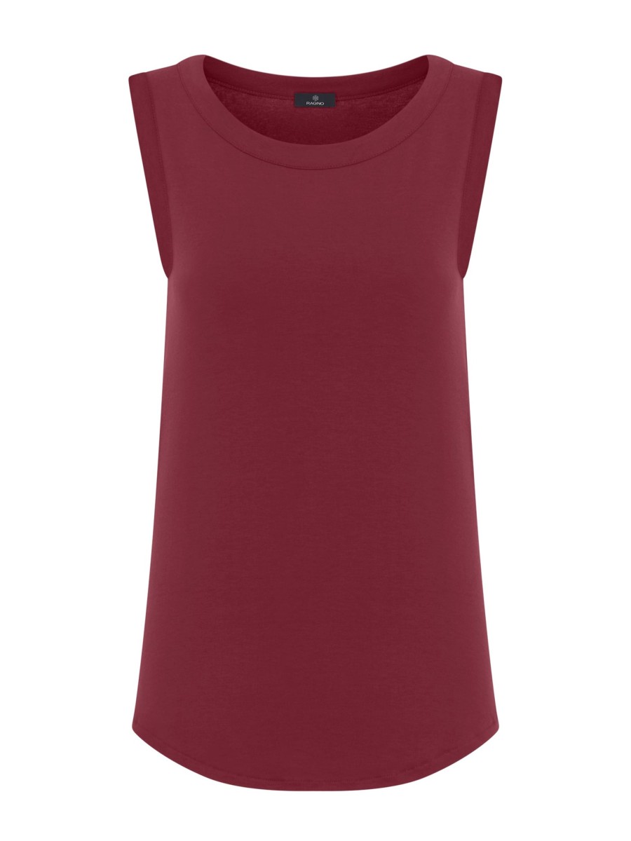 Top E Canotte | Ragno Top In Viscosa Summer - Tibetan Red