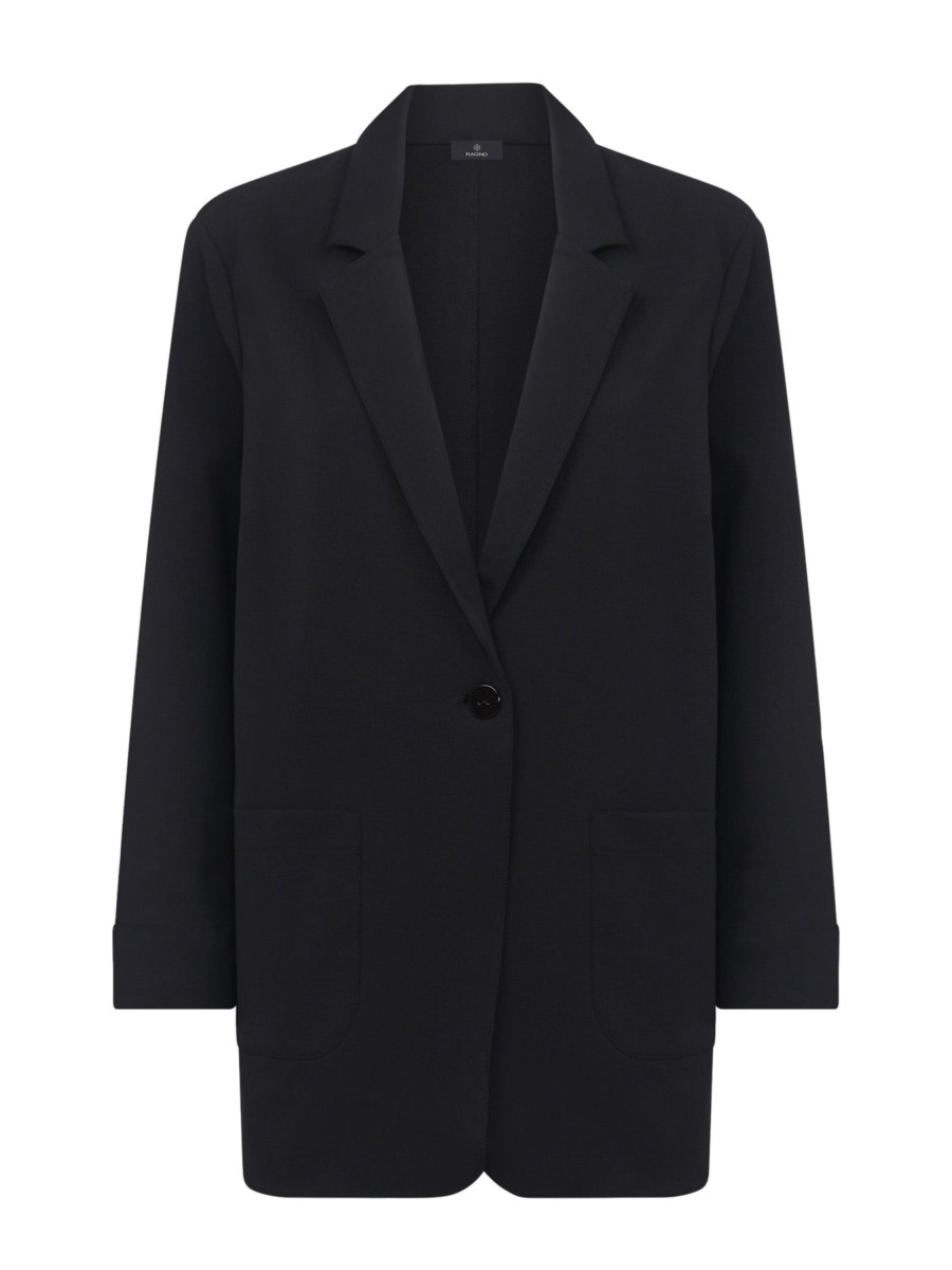 Tailleur Giacca E Pantaloni Eleganti | Ragno Blazer Destrutturato In Compact Light - Nero