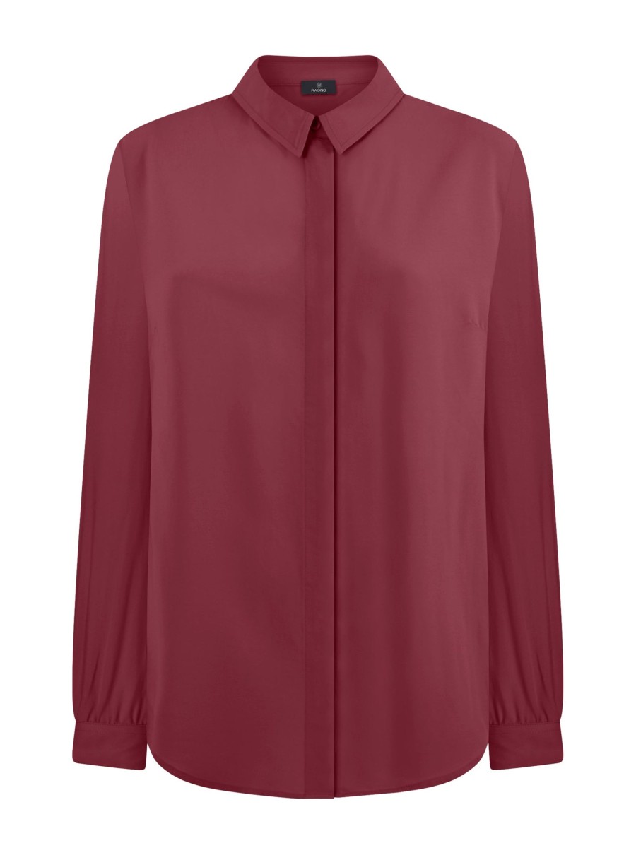 Camicie | Ragno Camicia A Manica Lunga In Ecoseta - Tibetan Red