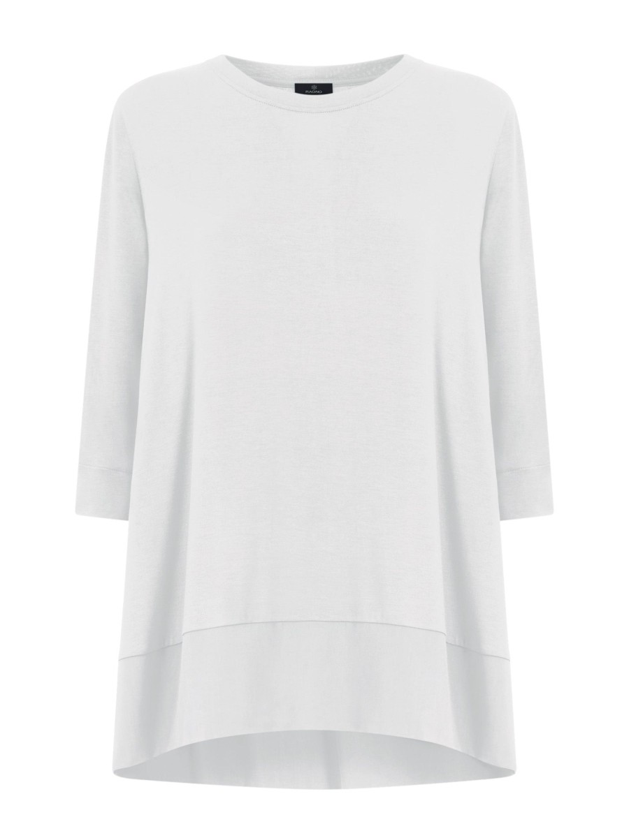 Magliette E T-Shirt | Ragno Maglietta Con Manica 3/4 In Viscosa Summer - Bianco