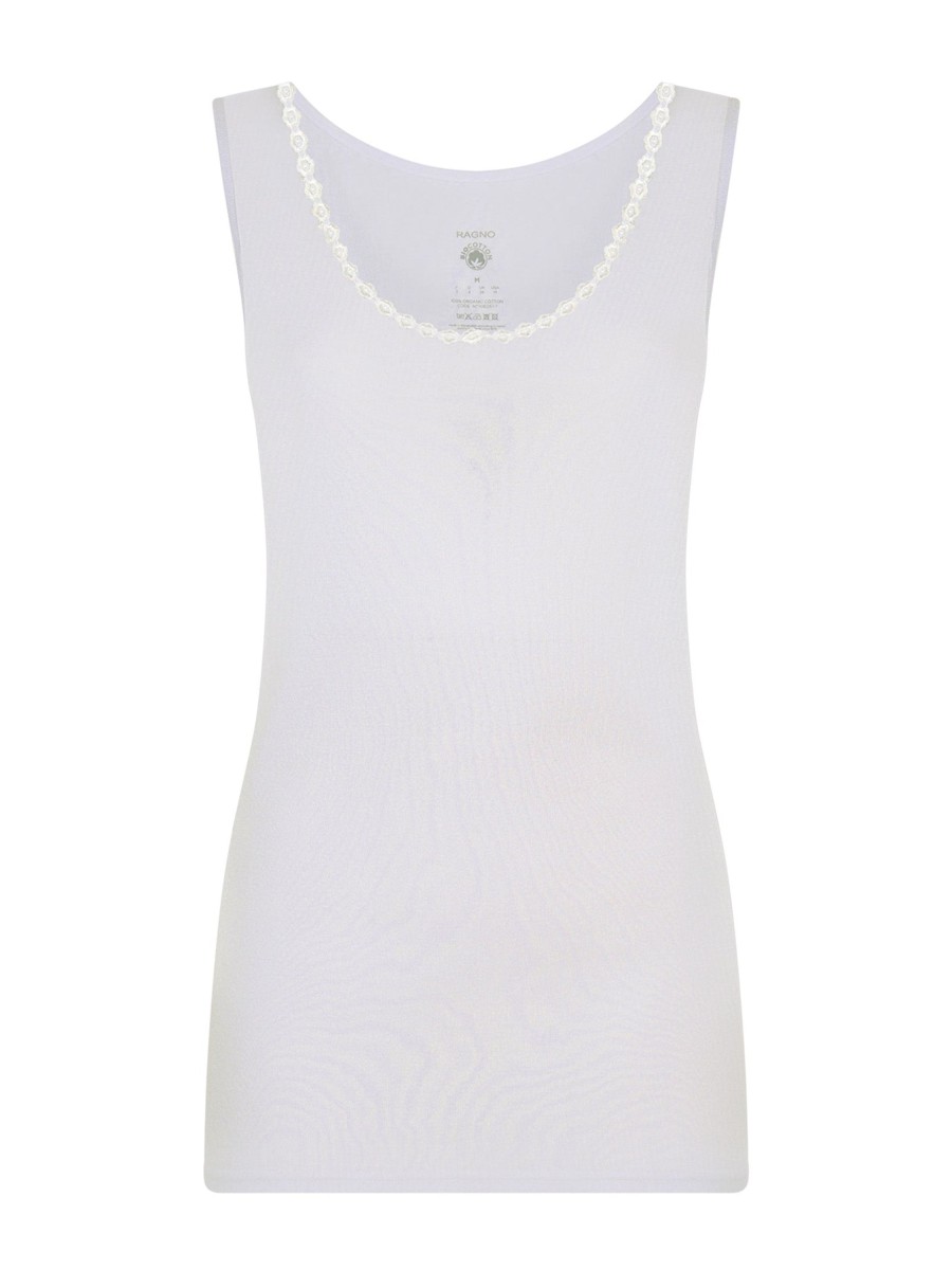 Top E Magliette | Ragno 100% Cotone - Canottiera In Cotone - White