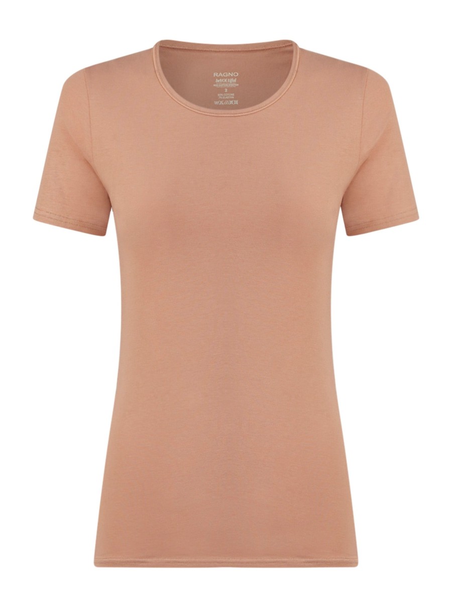 Top E Magliette | Ragno Beyoutiful - Maglietta In Cotone Elasticizzato Extra Fine - Nougat