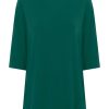 Magliette E T-Shirt | Ragno T-Shirt Con Manica 3/4 In Misto Viscosa - Aventurine