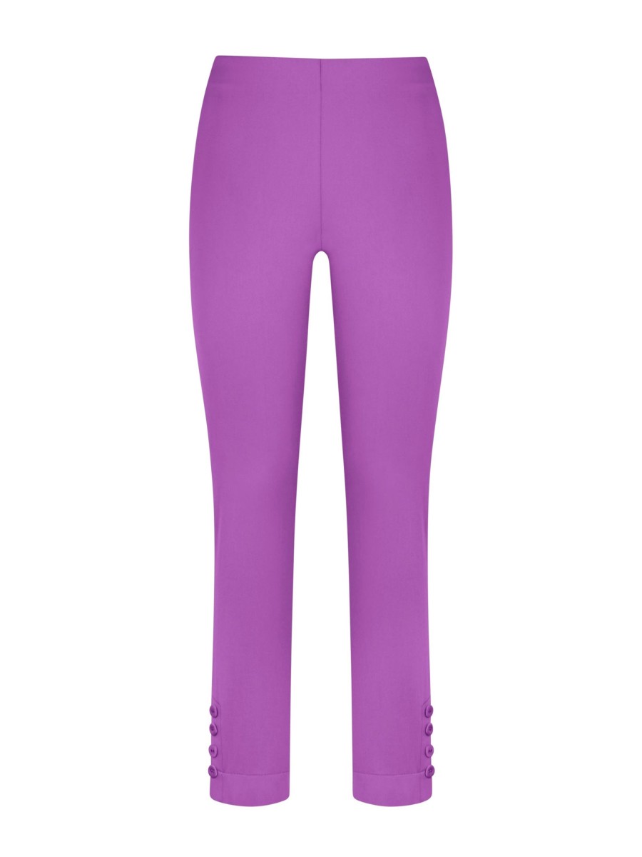 Pantaloni Capri | Ragno Pantalone Capri In Satin Power - Dewberry