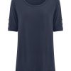 Magliette E T-Shirt | Ragno T-Shirt Girocollo Con Bottoni In Viscosa Summer - Bleu