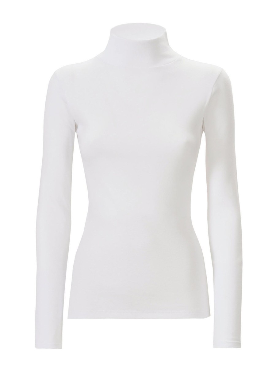 Maglie Sottogiacca | Ragno Maglietta Collo Alto In Eco Cotton - Bianco