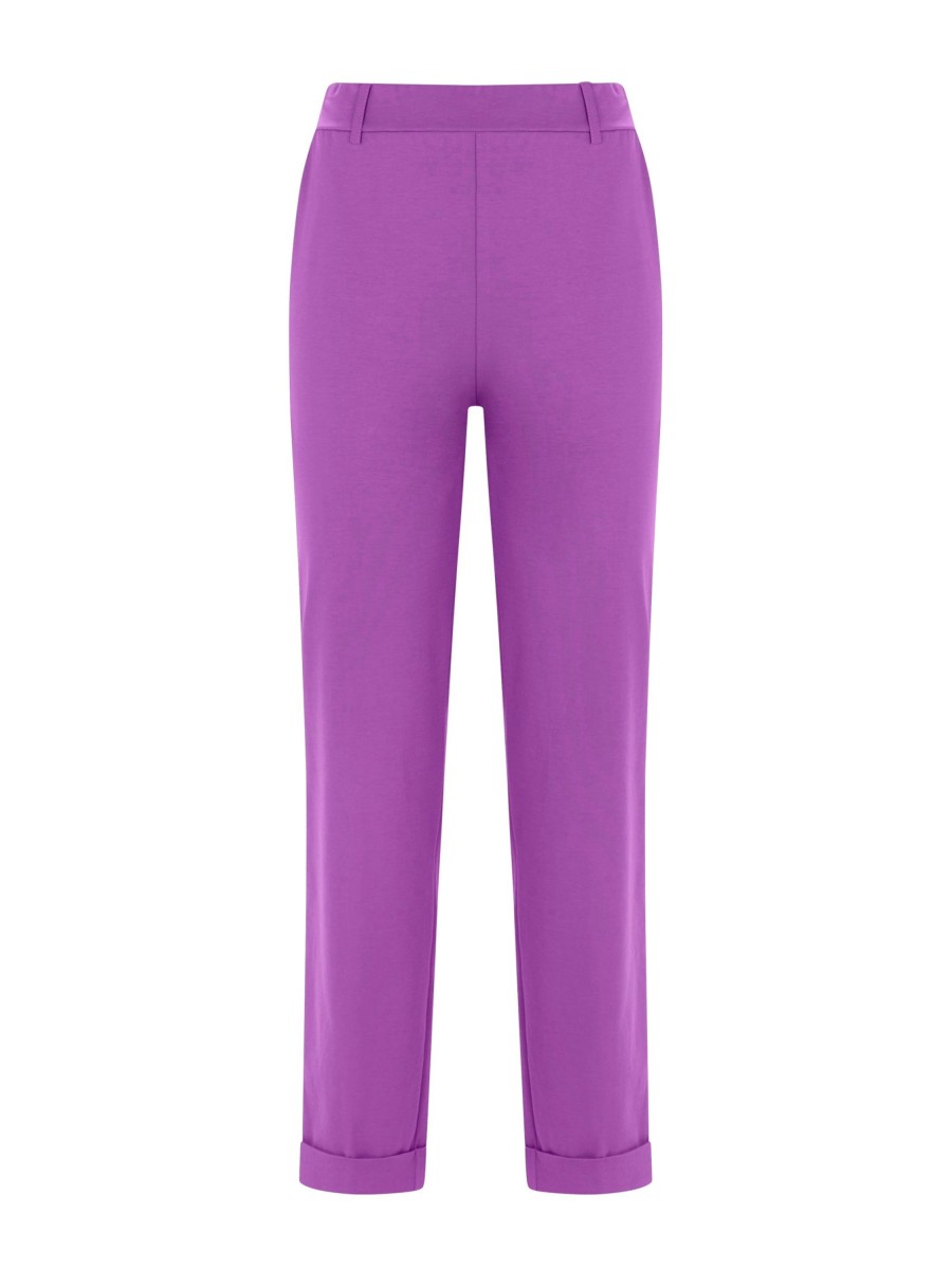 Pantaloni A Gamba Dritta | Ragno Pantalone Dritto Con Tasche Corto In Compact Light - Dewberry