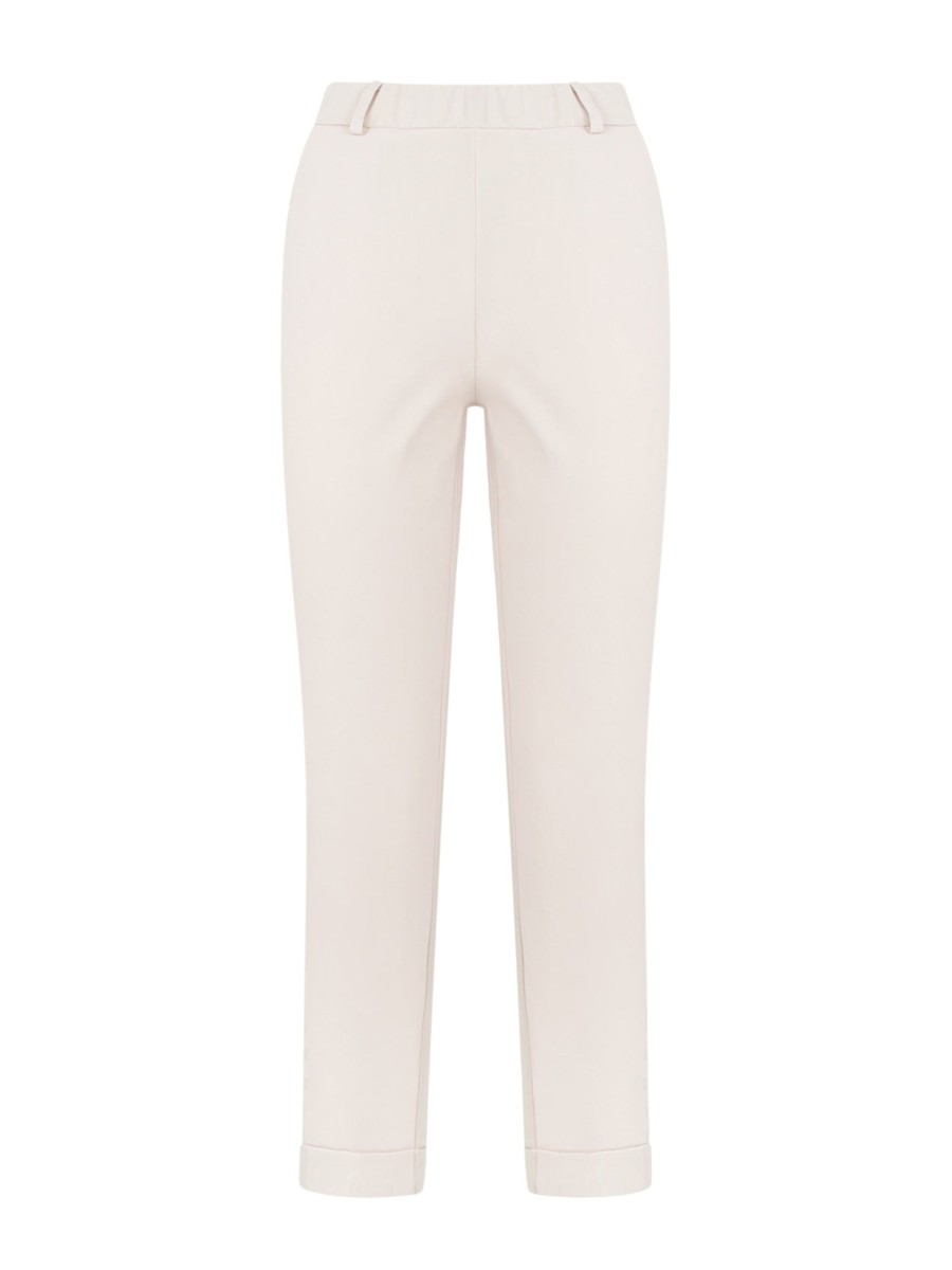 Pantaloni A Gamba Dritta | Ragno Pantalone Dritto Con Tasche Corto In Compact Light - Champignon