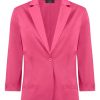 Tailleur Giacca E Pantaloni | Ragno Blazer Con Manica 3/4 In Satin Power - Hot Pink