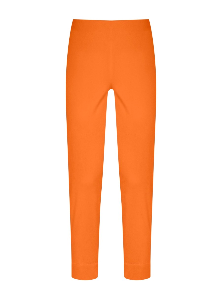 Pantaloni Capri | Ragno Pantalone A Sigaretta In Satin Power - Persimmon Orange