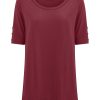 Magliette E T-Shirt | Ragno T-Shirt Girocollo Con Bottoni In Viscosa Summer - Tibetan Red