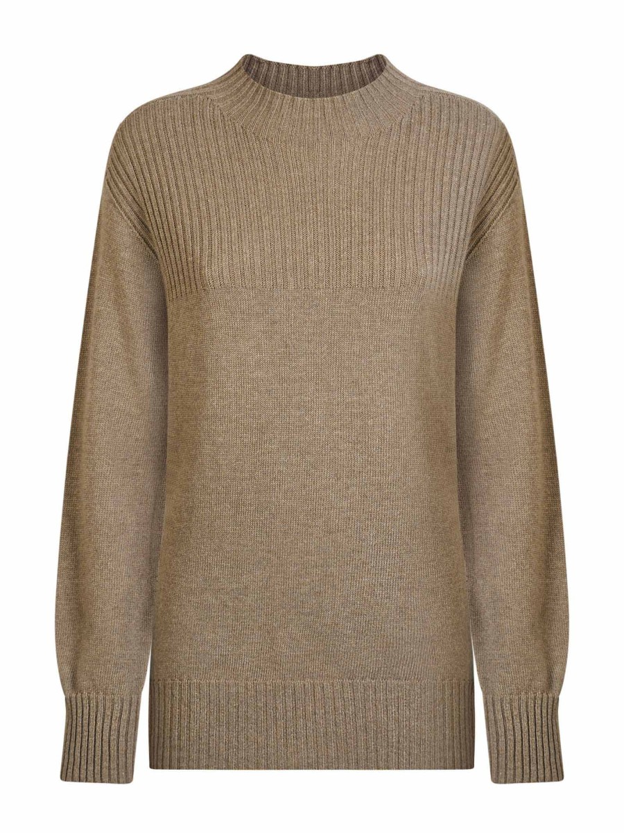 Lupetto | Ragno Pullover Con Collo A Lupetto In Cashmere Blend - Pine Bark Mel.