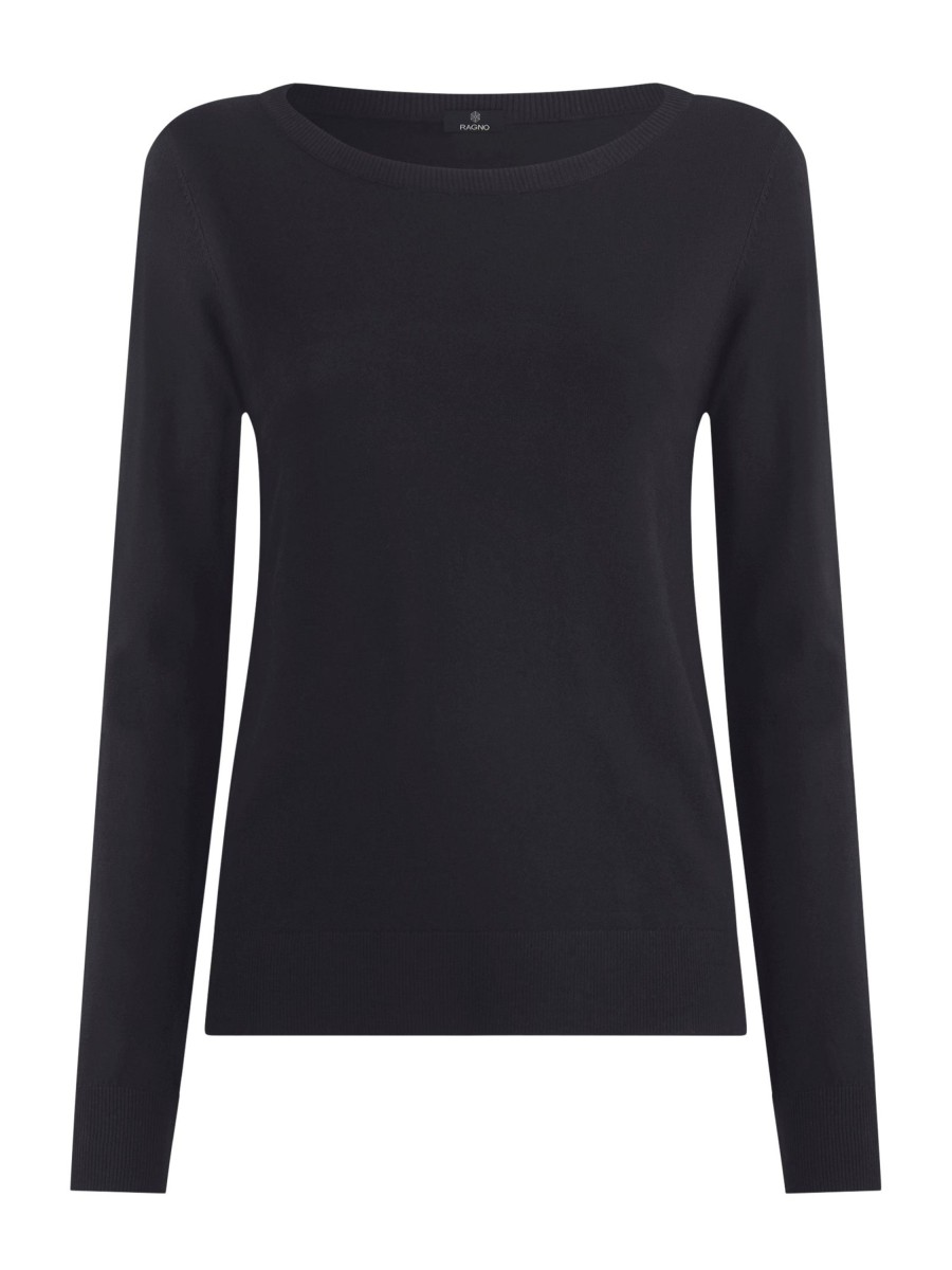 Pullover | Ragno Maglia Girocollo In Summertime - Nero