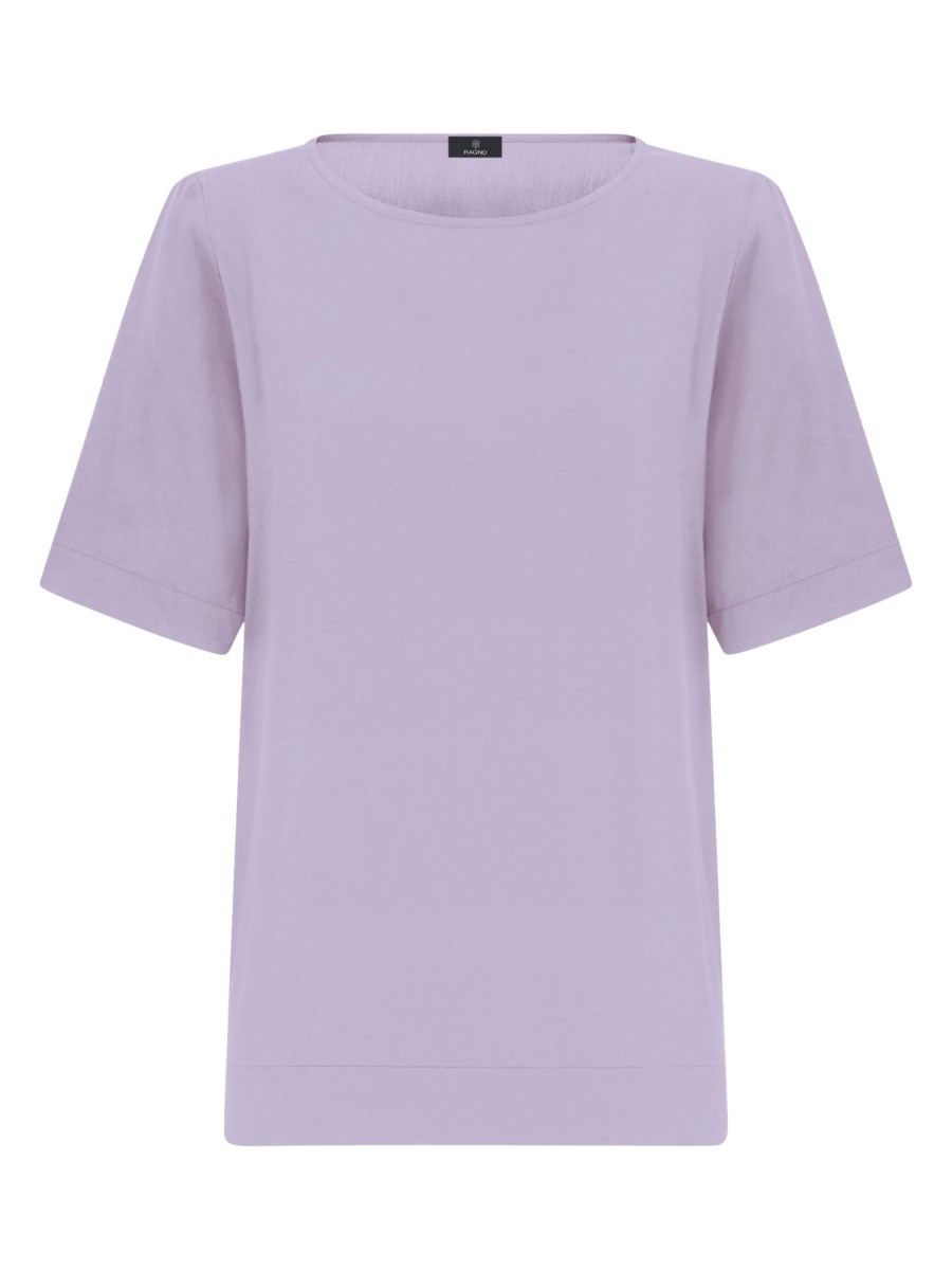 Bluse | Ragno Blusa A Manica Corta In Ecoseta - Orchid Petal