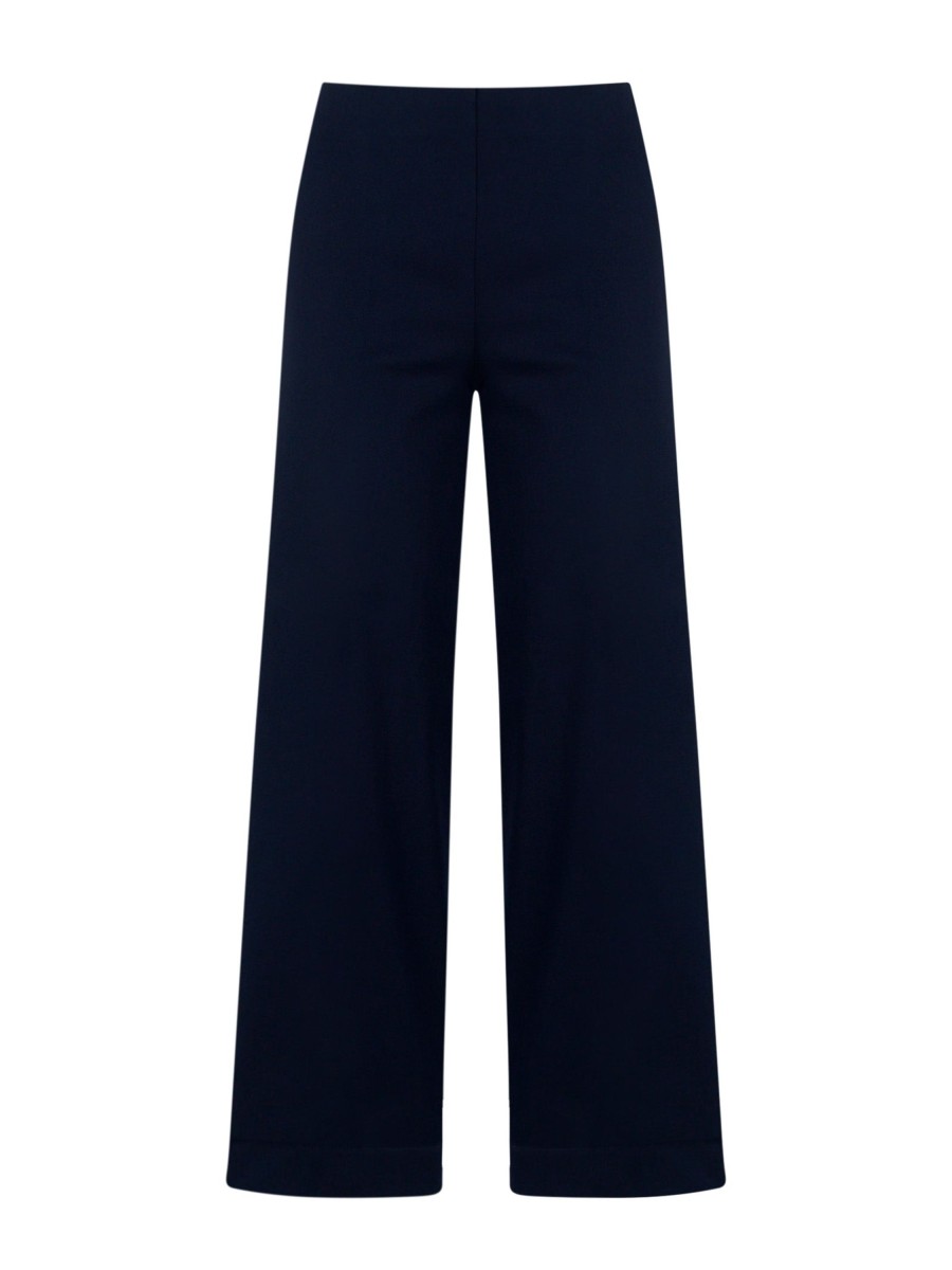 Tailleur Giacca E Pantaloni | Ragno Pantalone Ampio Alla Caviglia In Satin Power - Bleu