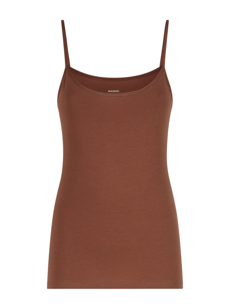 Top E Magliette | Ragno Beyoutiful - Top In Cotone Elasticizzato Extra Fine - Acorn