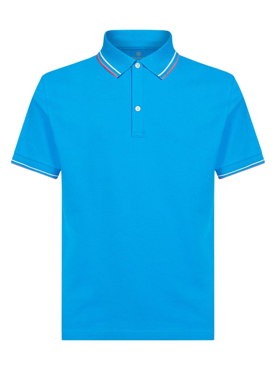 Polo | Ragno Polo In Eco Cotton Piquet Stretch - Fant. Ibiza Blue