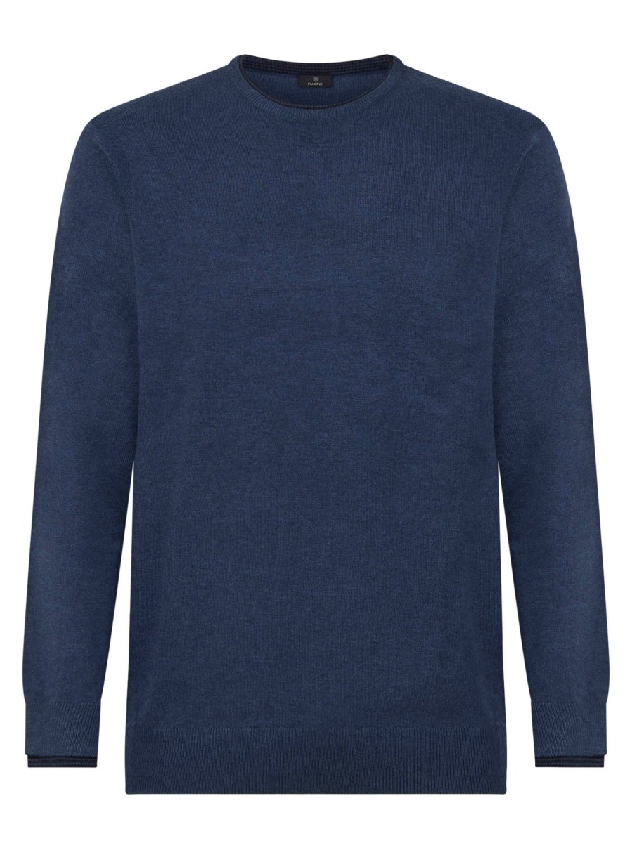 Pullover | Ragno Pull Girocollo In Filato Sport Wool - Aviazione