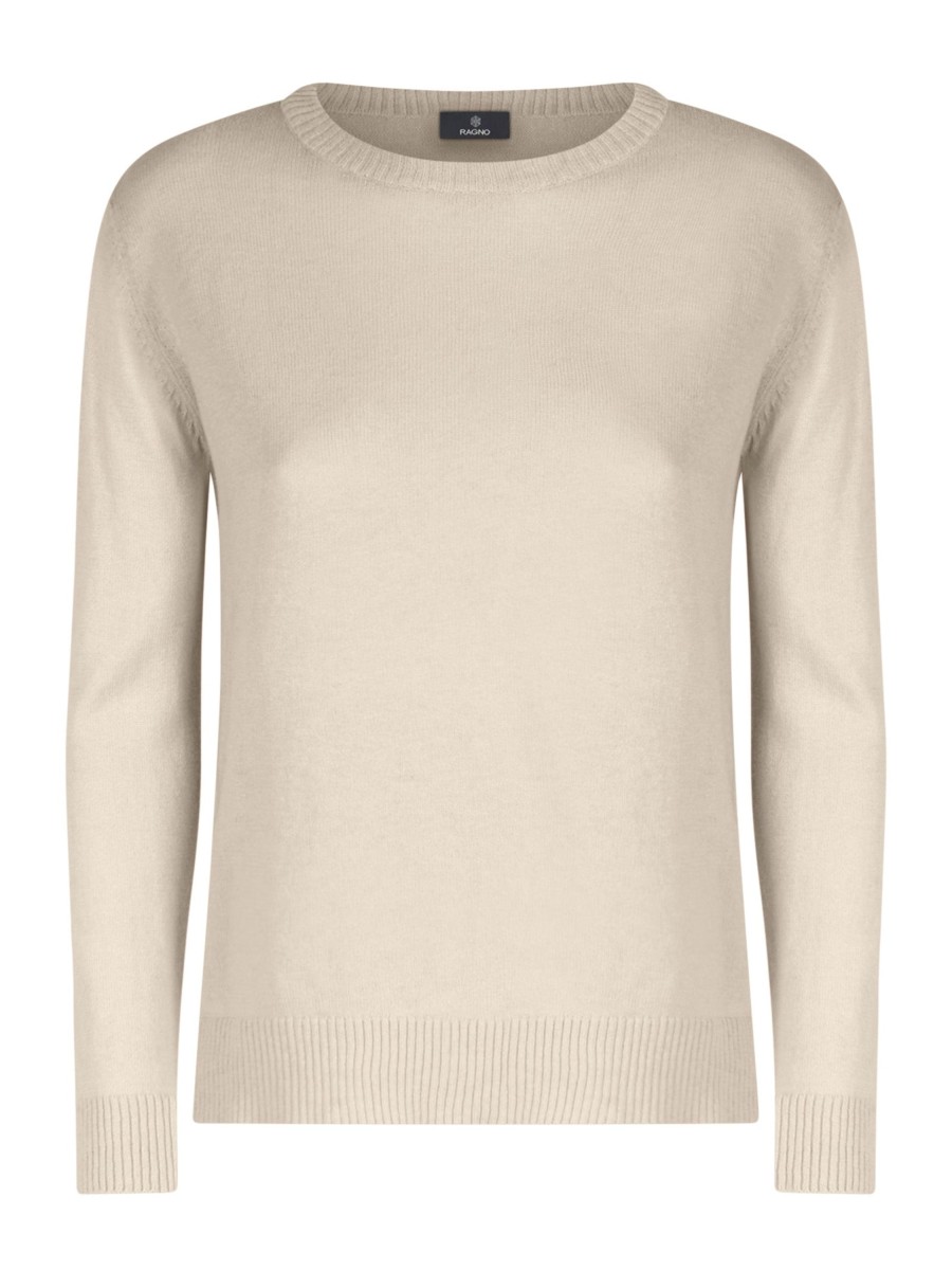 Pullover | Ragno Maglia Girocollo In Filato Nice Wool - Champignon