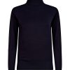 Dolcevita | Ragno Maglia Collo Roule In Filato Winter Basic - Bleu