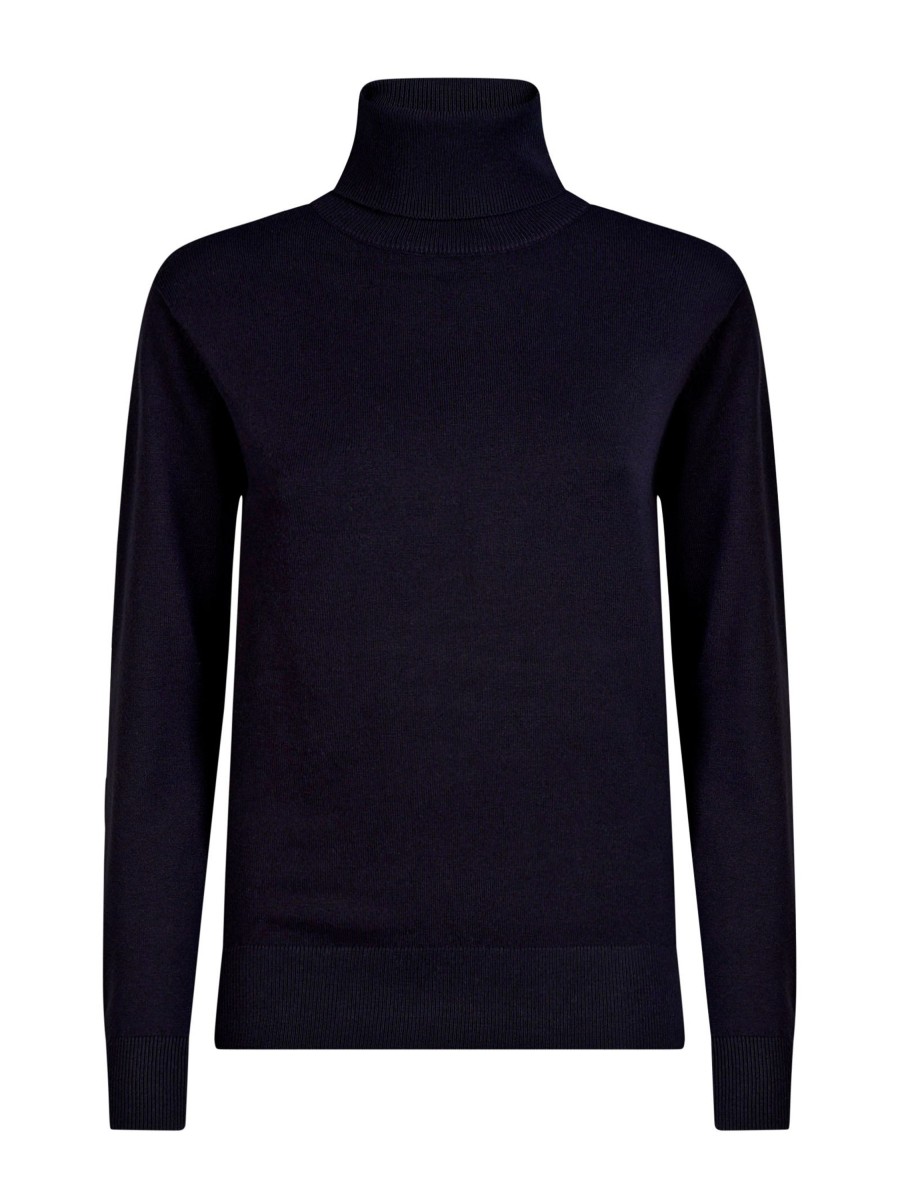 Dolcevita | Ragno Maglia Collo Roule In Filato Winter Basic - Bleu