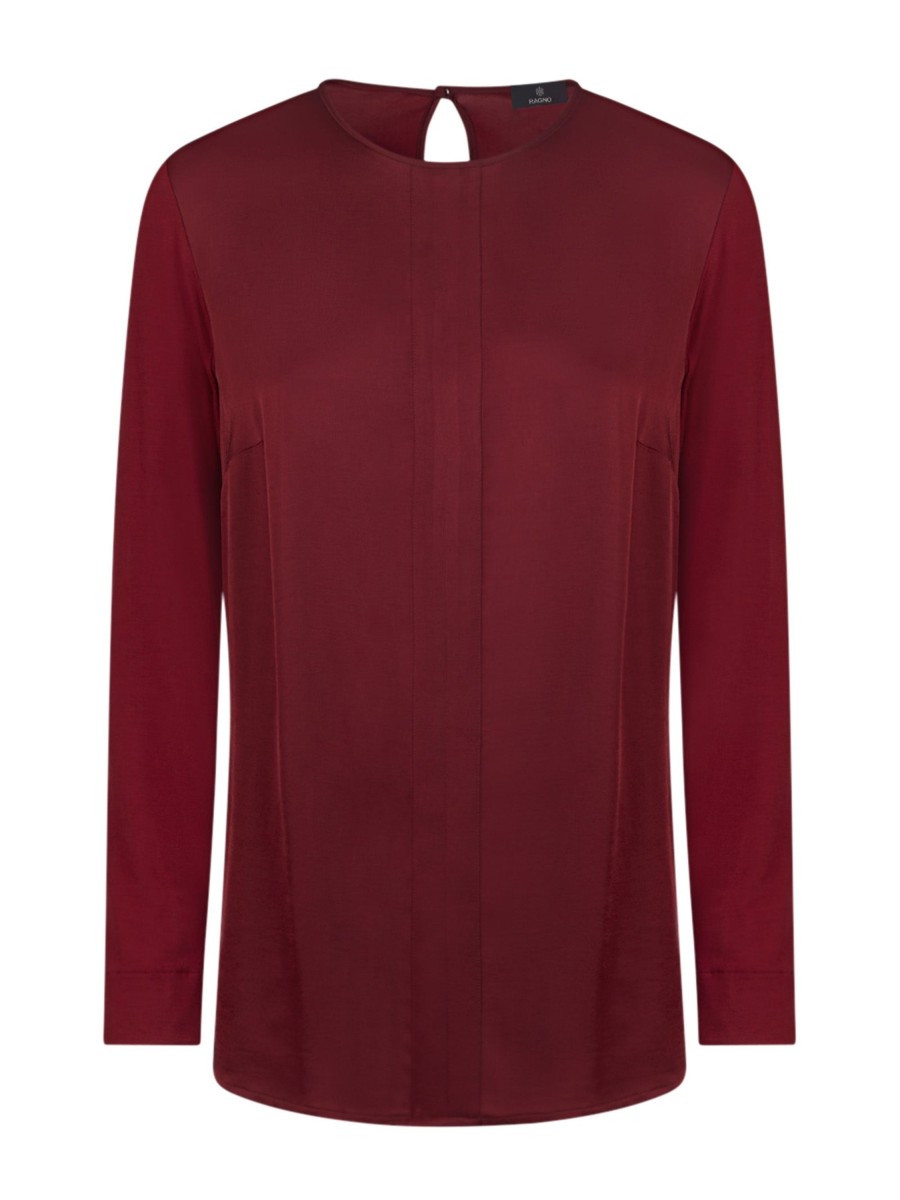 Bluse | Ragno Blusa Girocollo In Misto Viscosa - Tibetan Red