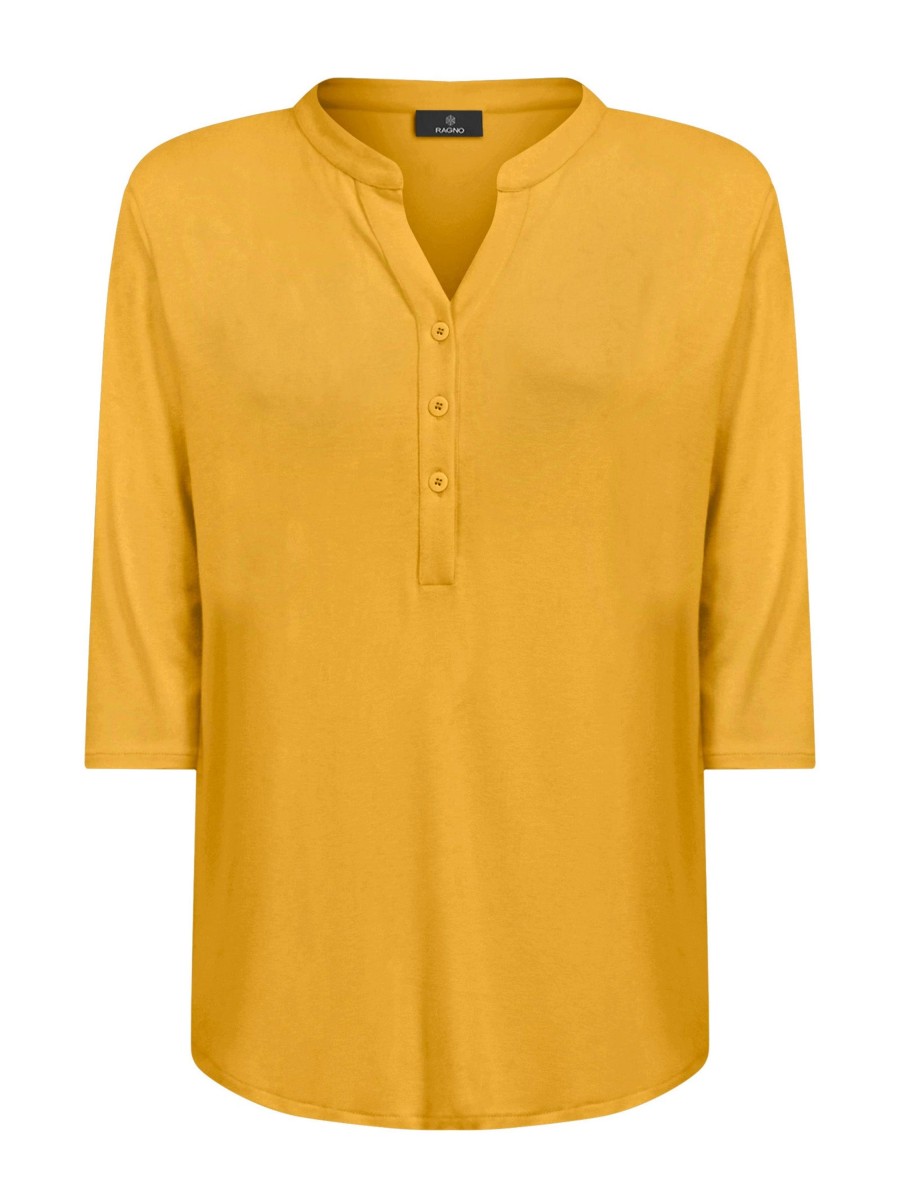 Magliette E T-Shirt | Ragno Maglietta A Manica 3/4 In Viscosa Summer - Golden Spice