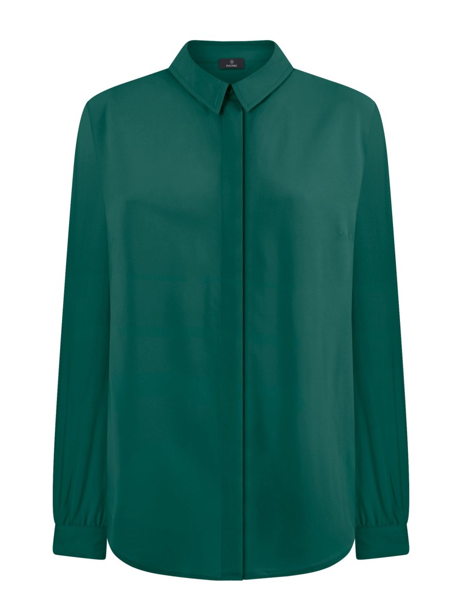 Camicie | Ragno Camicia A Manica Lunga In Ecoseta - Aventurine