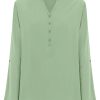 Bluse | Ragno Blusa Con Collo Serafino In Ecoseta - Quiet Green