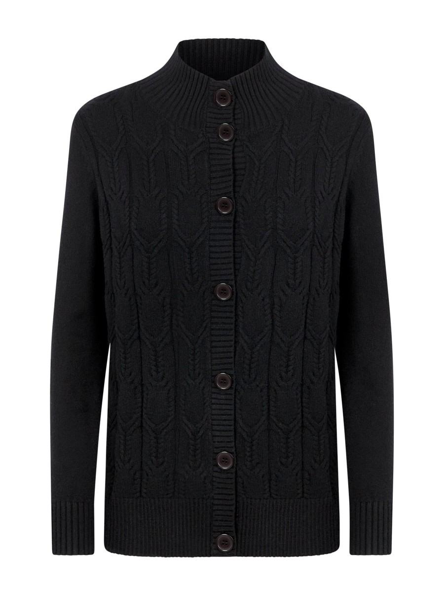 Cardigan | Ragno Cardigan Con Bottoni In Filato Super Soft - Nero